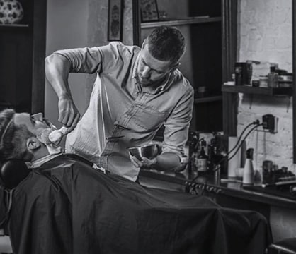 Barber is saving a men